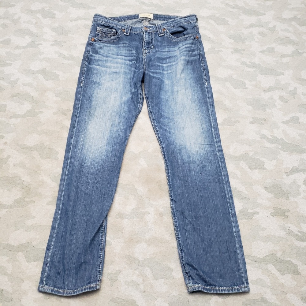 Big Star Jeans Womens 28 Blue Whiskered Straight Denim‎ Medium Wash